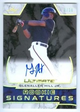GLENALLEN HILL JR GOLD ROOKIE SIGNATURES AUTOGRAPH /10 LEAF ULTIMATE BASEBALL 19
