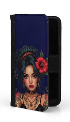Sunny-Case Klapphülle Flip Case Etui für iphone 16 PLUS Tattoo Girl Woman Nr.8