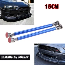 Blue Adjust Front Bumper Lip Splitter Strut Rod Tie Support Bar For Honda 6"-8"