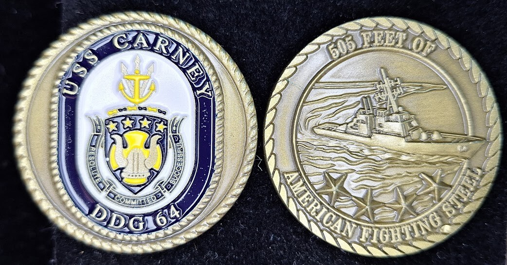 DDG-64 USS CARNEY - American Fighting Steel - Navy Challenge Coin