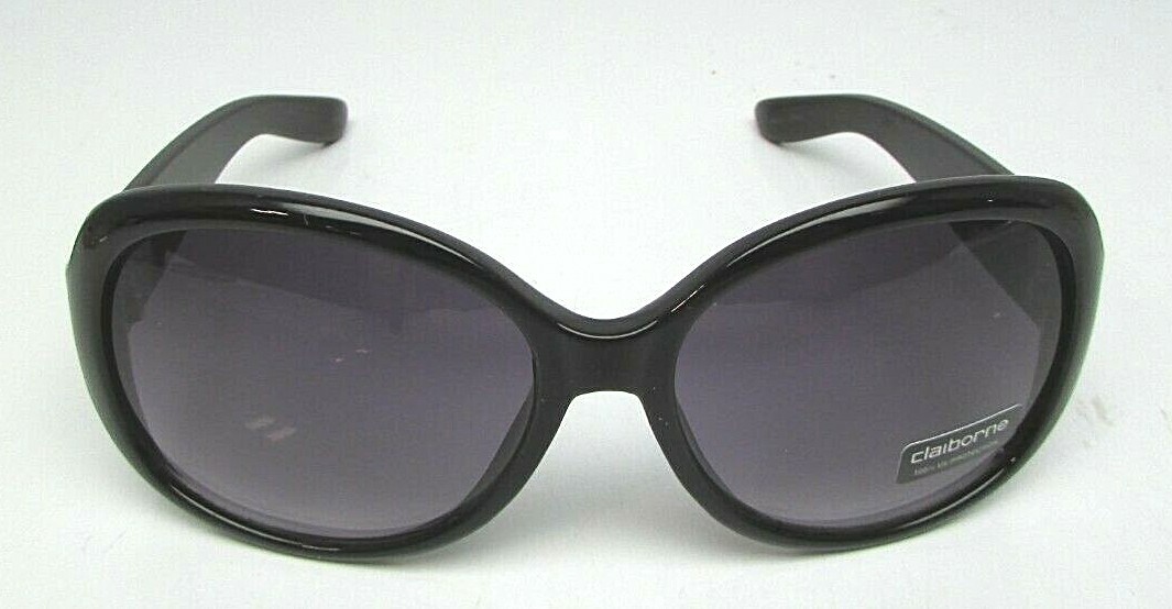 LIZ CLAIBORNE Black Gray Sunglasses 100% UV NEW See 