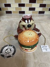LOONEY TUNES TAZ EATING BURGER SALT  PEPPER SHAKER NEW W TAGS W/ MAGNET