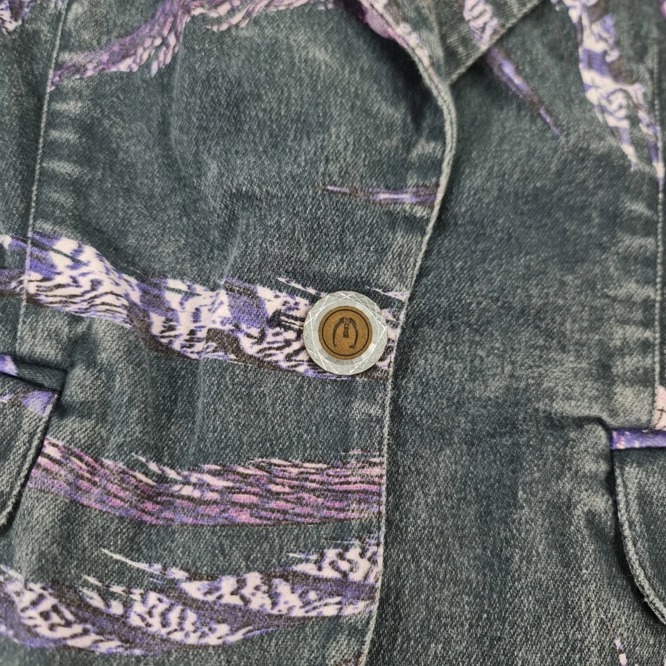 Chaqueta vaquera Just Cavalli para mujer azul púrpura XS floral elástica Foto 4 de 4