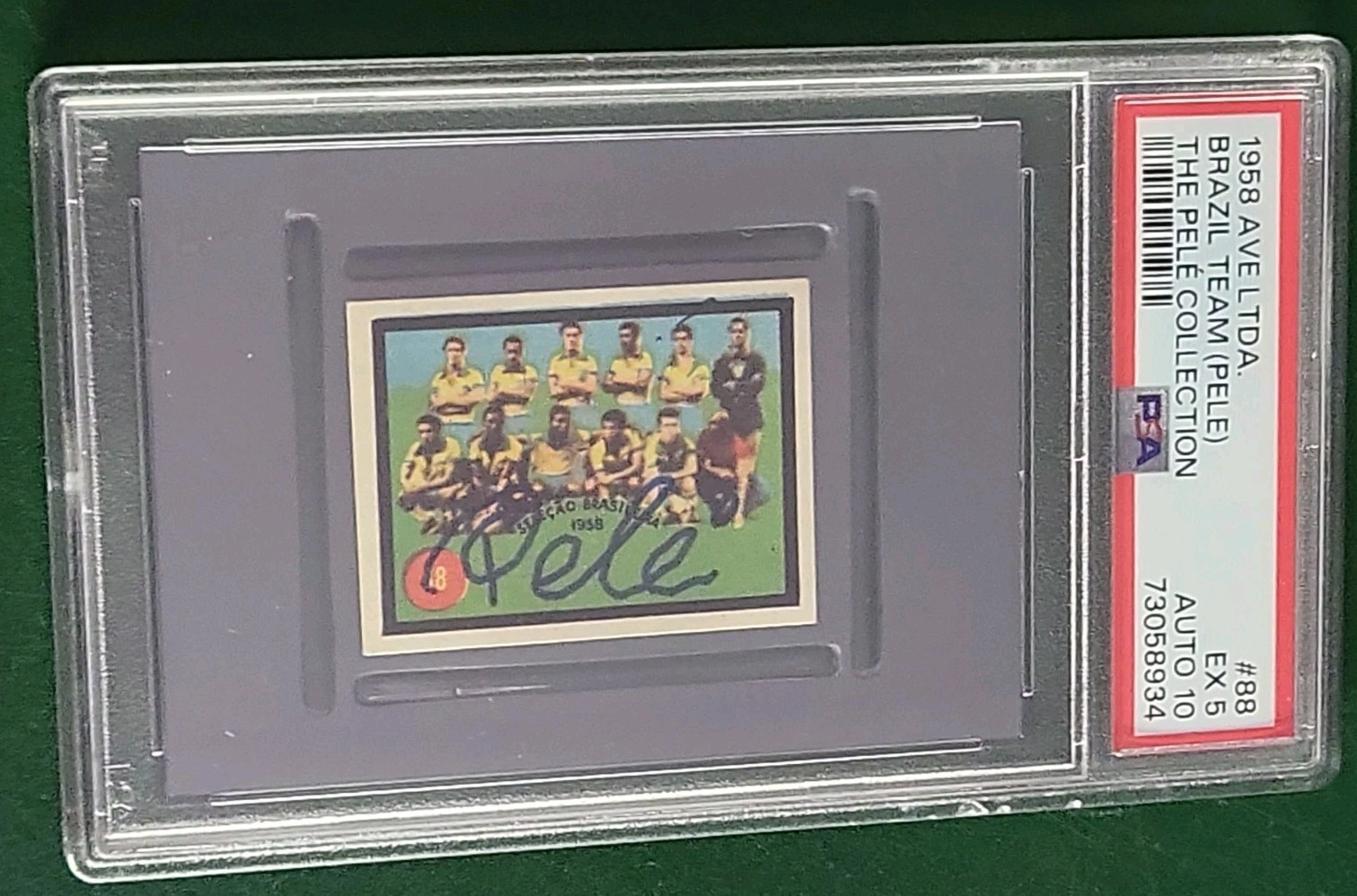 1958 PELE #88 BRAZIL Team SIGNED Titulares 🇧🇷 ⚽️ Pelé OWNED PSA/DNA 10 PoP 2 view 2
