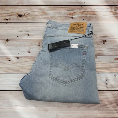 Replay M1008 Willbi 10,5 Oz Super Stretch Slim Fit Blue Denim Jeans 36 W 32 L