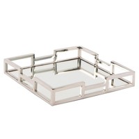 Fink Deko-Tablett 30 X 30 Cm Quadratisch Edelstahl Verspiegeltes Serviertablett