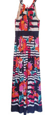 Eliza J Dress Women’s Multicolor Striped Floral Maxi Dress Halter Pocket Size 6