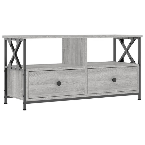 Tv-Schrank Grau Sonoma 90X33X45 Cm Holzwerkstoff & Eisen-image