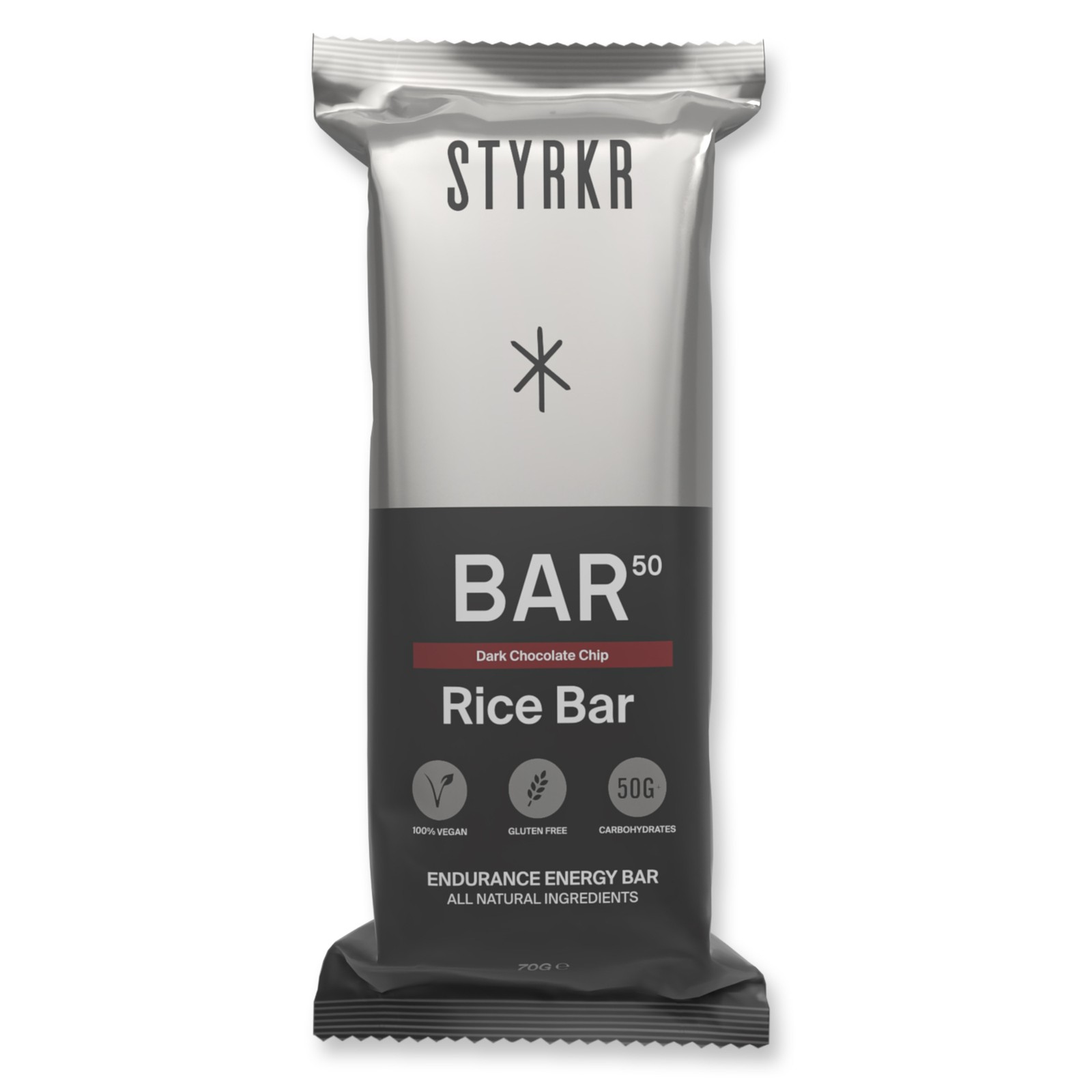 Styrkr BAR50 Energy Bars - Pack Of 12 x 50g - Dark Chocolate Chip Flavour