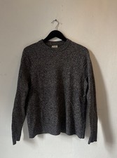 J Crew Rugged Merino Sweater Mens M Gray Marled Wool Blend Crewneck