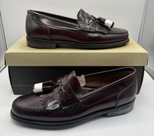 G.H. Bass Co Burgundy Leather Loafers Jeffrey Tassel Dress Shoe Men's Size 8.5