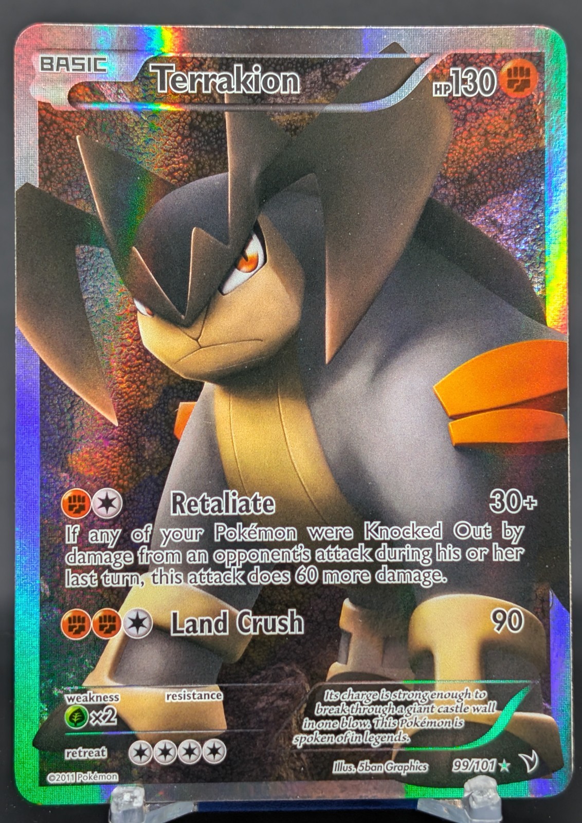Pokemon Terrakion #99/101 English Noble Victories Ultra Rare Full Art