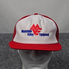 Mississippi Valley Equipment Trucker Hat Red White Snapback Made in USA Vintage