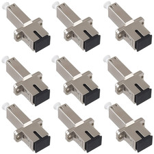 9 Pack Singlemode LC Female to SC Female Fiber Optic Adapter Hybrid Connector UP