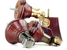 2x Wooden Castor Furniture Sofa Feet & 2x Curved Legs Chair Settee 125mm High M8