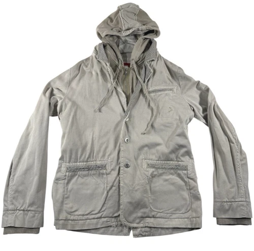 SONNETI Hybrid Style Blazer 2 in 1 Beige Hooded Jacket Sz M Retro 2005 Mens Mint - product listing photo