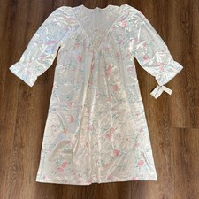 VTG Lucie Ann II Floral Satin Lace Nightgown Pink Cream sz M coquette NEW USA