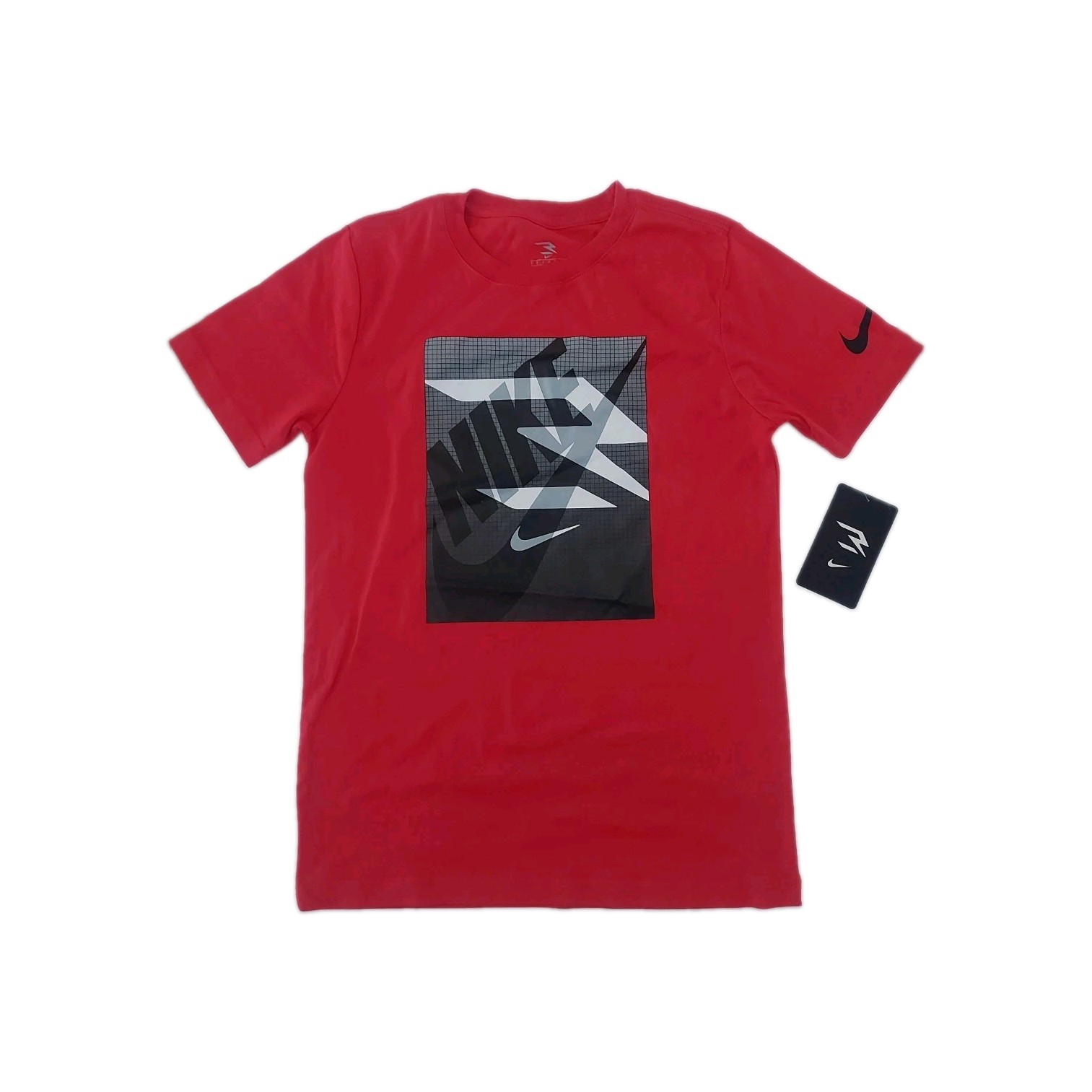 Nike Red Boy Crew t shirt tick size 8 10 years Small NWT Sports