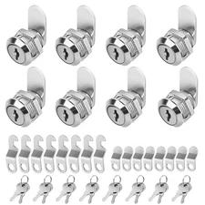 5/8" Zinc Alloy Cam Locks (8 Pack) with Keys - Keyed Alike Set for Mailbox, T