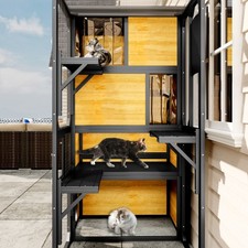 GO Large Cat Catio 4 Tiers Cat Enclosure For Outdoor, Cat House Weatherproof Att