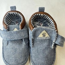 Next Baby/ - Size 3-little walkers Infant Soft Sole Boat Shoes - Denim & Brown