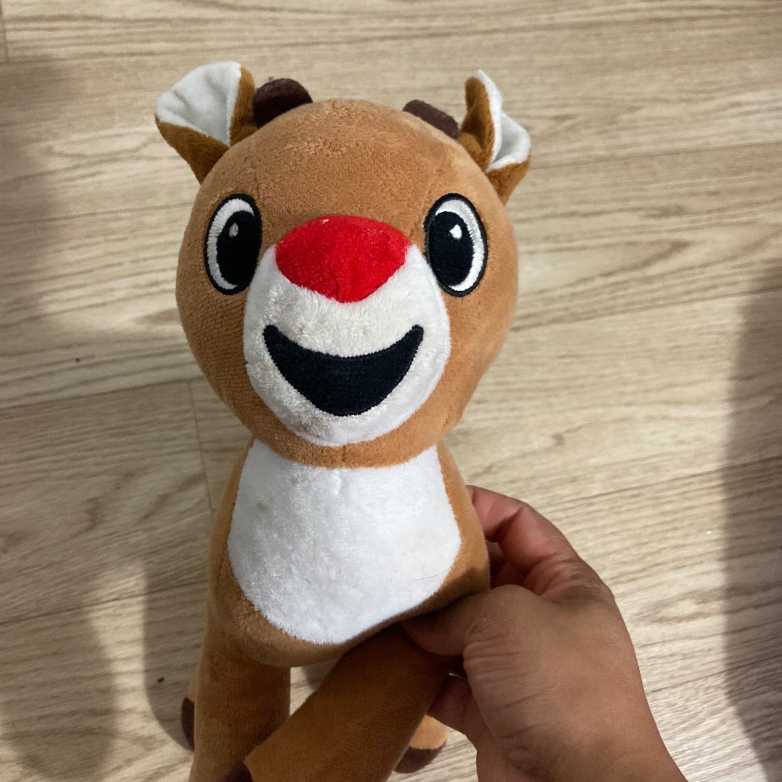 Rudolph Red-Nosed Reindeer Plush Kids 9in Brown  Christmas Holiday Toy STUFFED