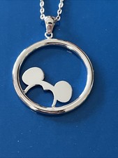 Disney JCM Fine Jewelry sterling silver hidden Mickey pendant adj Necklace