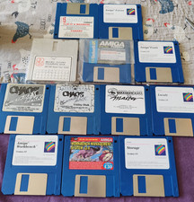 Mix Lot Bundle of Vintage AMIGA Floppy Disk Games and Software