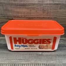 HUGGIES Vintage Baby Wipes TUB- Plastic Container or PROP 1990