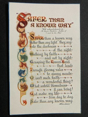 Safer Than a Known Way Vintage Helpful Thoughts Postcard A29