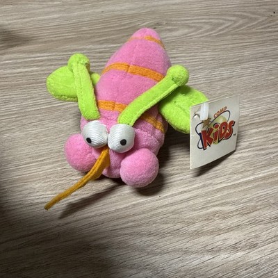 CompUSA Kids 6'' Bug ''Zip'' Pink Green Plush Stuffed Soft Toy Animal Beanbag 1998