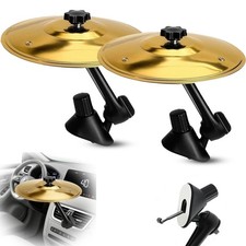 2 PCS Car Cymbal Air Vent Crash Cymbal Mini Drum Set Music Gadget Gold Compact