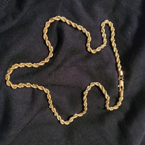 NWOT 14 Karat Overlay Rope Chain 24 Inches Lobster Claw Safety Lock | eBay