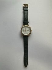 Erbe Automatic Herrenuhr, Armbanduhr, Lederarmband gold, schwarz