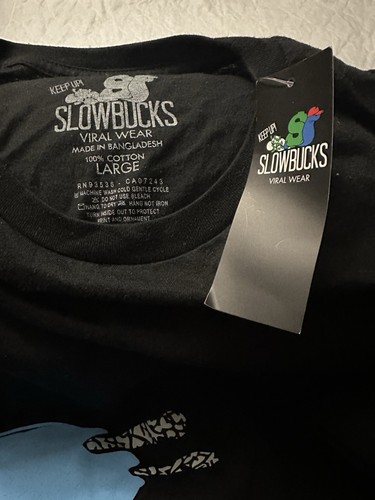 Slowbucks Viral Wear Snail Logo Tee shirt Color Black Snail Size L. 81 - Bild 6 von 10