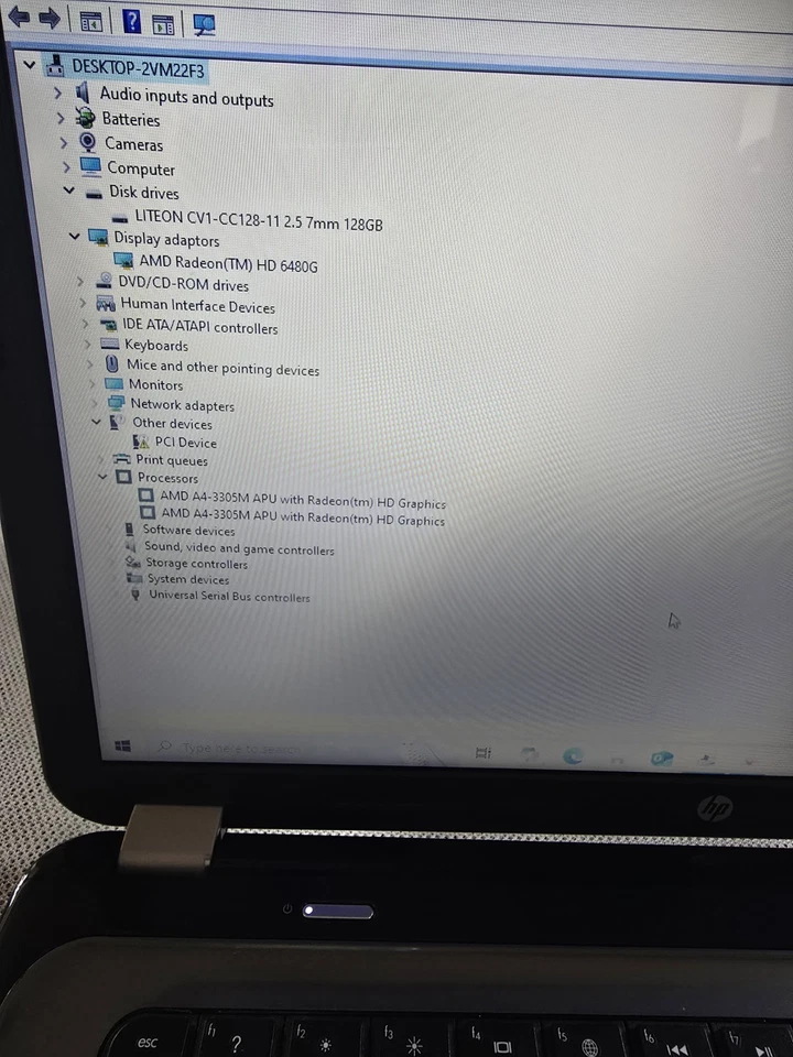 Hp Pavilion G6 AMD A4-3305M 1.9GHz 128 Ssd 6gb Ram Radeon HD 6480G Laptop - Image 3 of 4