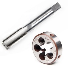 M18 X 1.5mm Metric Tap and Die Set HSS Straight Fluted Machine Thread Tap Rig...