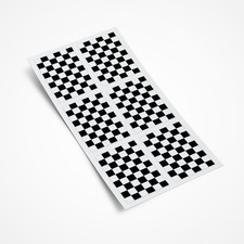 Checkered Flag Stickers x6 25mm Vinyl Car Motorbike Helmet Racing Decals