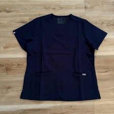 Figs Casma Three-Pocket Scrub Top Navy XL