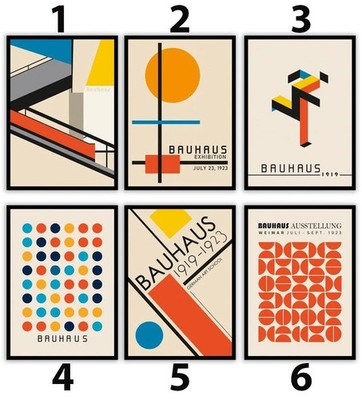 Bauhaus Geometric Wall Art Modernist Abstract Poster