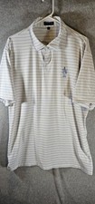 Peter Millar Polo Shirt Men  s XL Blue Striped Crown Crafted Golf Performance
