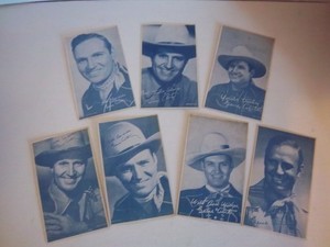 Vintage Gene Autry Original Penny Arcade Cards from the 40's and 50's. Lot of 7