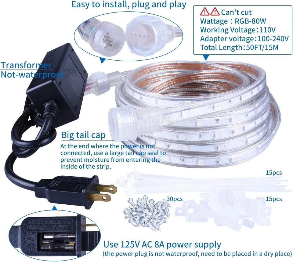 450 LED RGB Strip Lights 50ft, Infrared Remote Control - Image 4 of 4