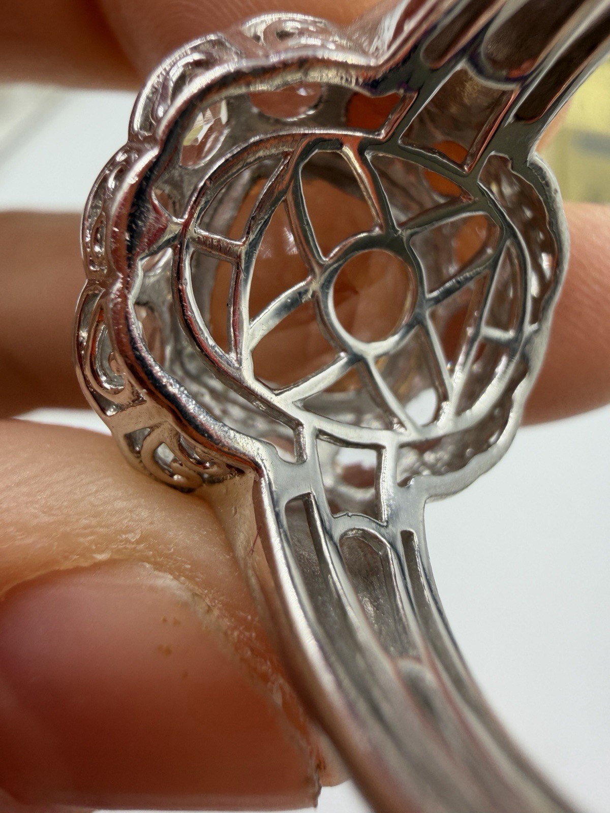 Chuck Clemency Ring Square Iced  Light Tea Sterli… - image 7