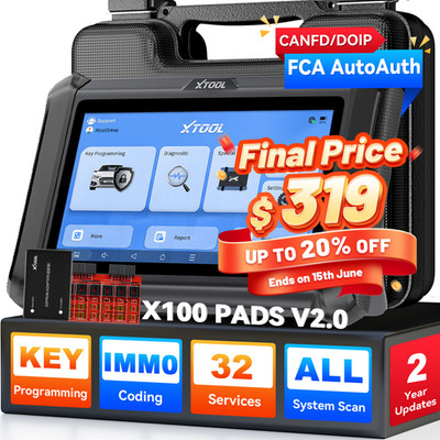 XTOOL X100 PADS V2.0 Car Key Programmer Diagnostic Tool FCA AutoAuth With EEPROM