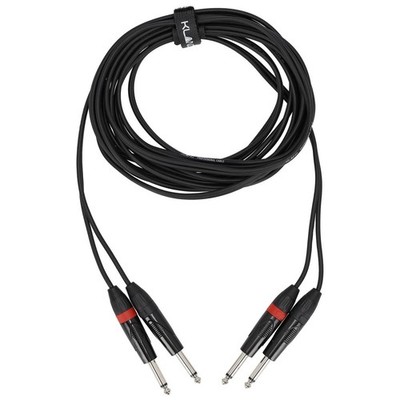 Klang Twin Audiokabel, 6 Meter 2x 6,3mm Klinke, male, mono - 2x 6,3mm Klinke,...