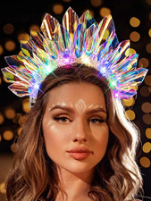 Light up Crown Rave Hair Accessories Led Costume Headpiece for Women