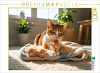 Calvendo Puzzle Mother Cat And Kittens | 1000 Pieces, Finished Size 25.2 × 18.9