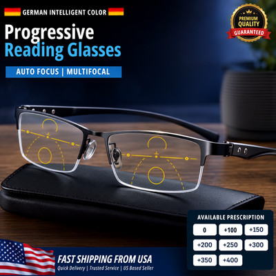 German Intelligent Color Progressive Auto Focus Reading Glasses See More Clearly