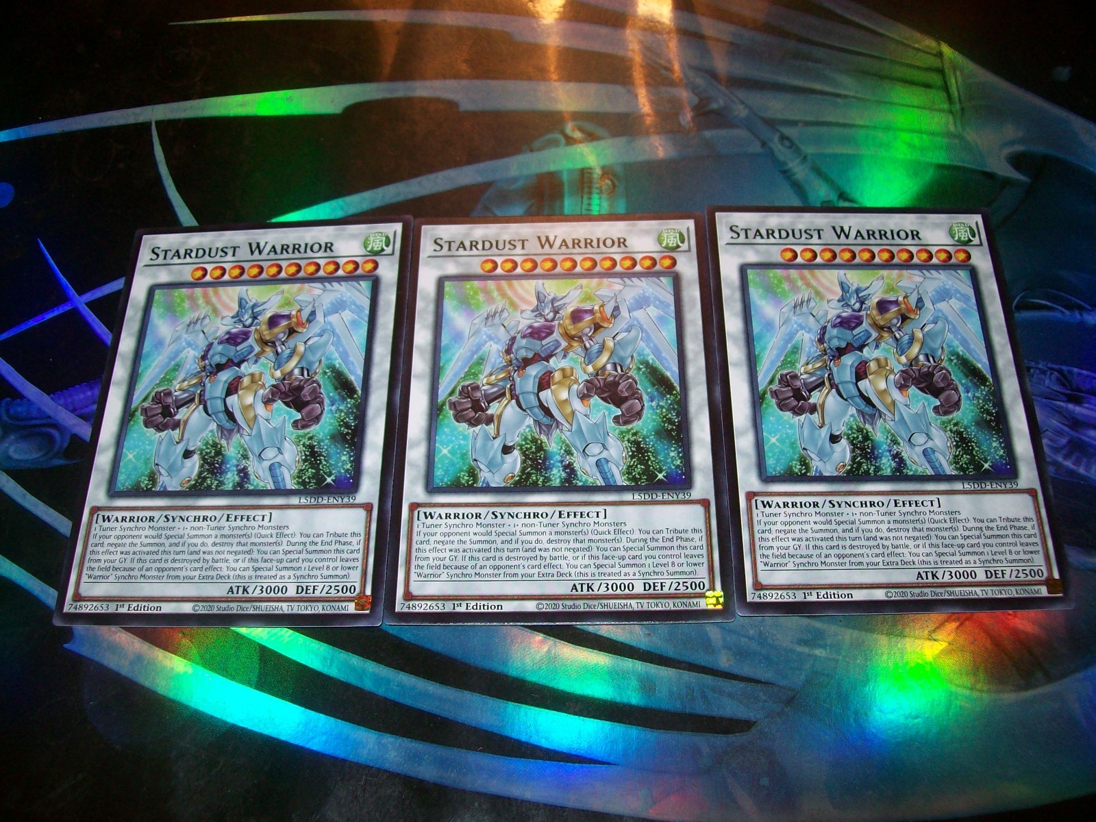 3x Stardust Warrior 1st Edition Common L5DD-ENY39 Yu-Gi-Oh!